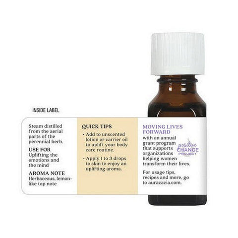 Aura Cacia, Essential Oil Lemon Balm in Jojoba Oil, .5 OZ