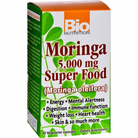 Bio Nutrition Inc, Moringa Super Food, 5000 mg 60 VEG CAPS