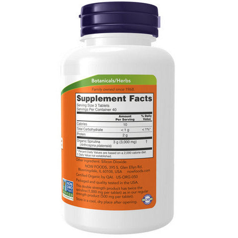 Now Foods, Organic Spirulina, 1000 mg, 120 Tabs