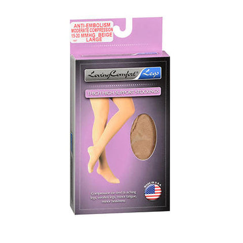 Scott Specialties, Loving Comfort Legs Anti-Embolism Support Thigh High Stockings, Large 1 Pair