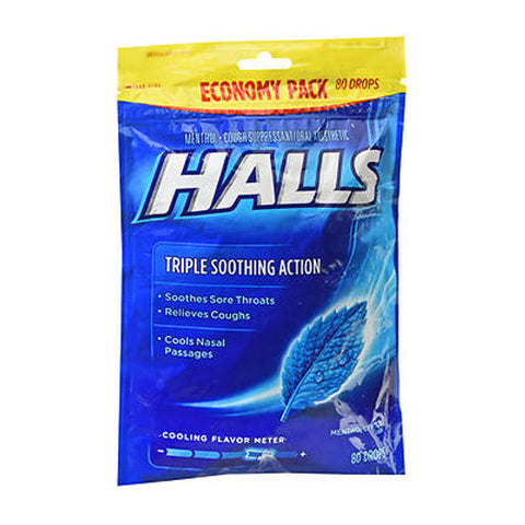 Halls, Mentho-Lyptus Drops, 80 Each