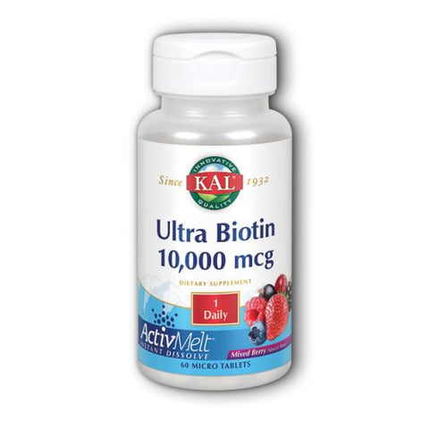 Kal, Ultra Biotin ActivMelt, 10,000 mcg, 60 Tabs