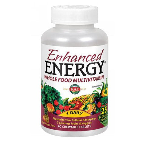 Kal, Enhanced Energy, Whole Food Multivitamin Mango Pineapple, 60 Tabs
