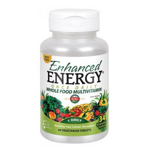 Kal, Enhanced Energy, Iron Free, 60 Tabs