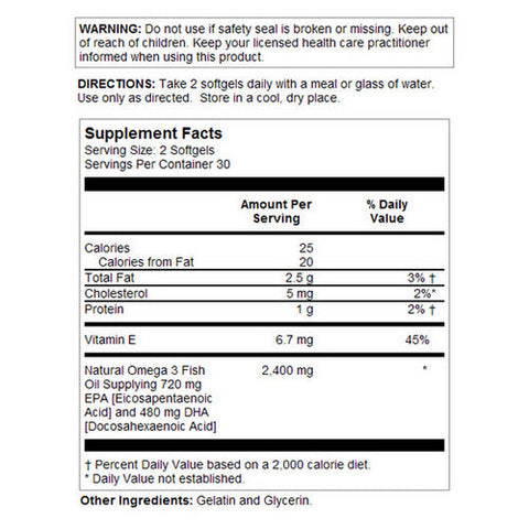 Kal, Omega 3 720/480, 60 Softgels