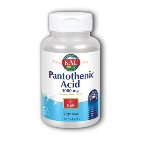 Kal, Pantothenic Acid, 1,000 mg, 100 Tabs