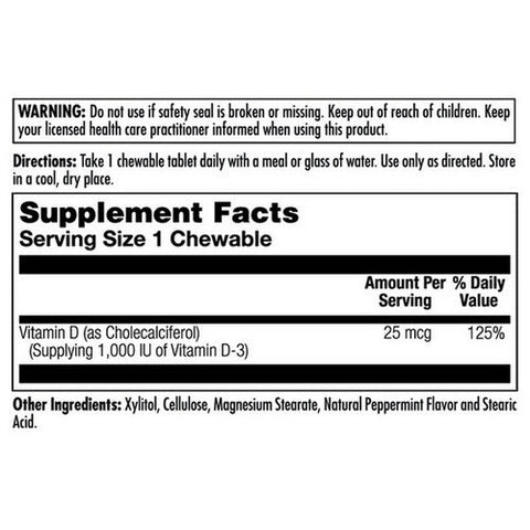 Kal, D-3 Chewable, 1,000 IU, 200 Chews