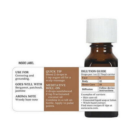 Aura Cacia, Essential Oil Sandalwood, 0.5 Fl Oz