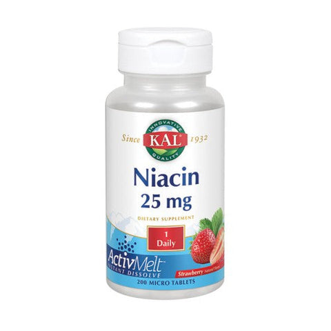 Kal, Niacin ActivMelt Strawberry, 200 Count