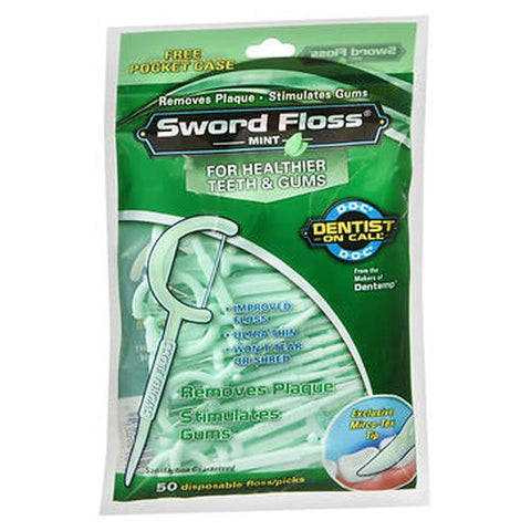 Dentemp, D.O.C. Sword Floss Disposable Floss Picks Mint, 50 Each