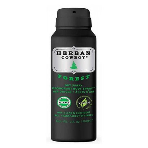 Herban Cowboy, Dry Spray Deodorant, Forest 2.8 Oz
