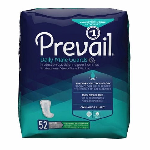 First Quality, Bladder Control Pad Prevail Daily Male Guards 12-1/2 Inch Length Heavy Absorbency Polymer Core One, Case Of 9