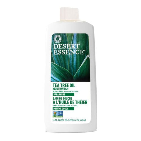 Desert Essence, Tea Tree Oil Mouthwash with Spearmint, 16 Oz