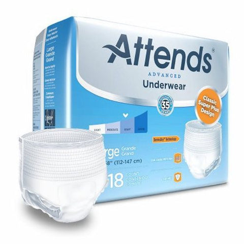 Attends, Unisex Adult Absorbent Underwear Pull On with Tear Away APP0730, Pack Of 18
