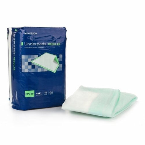 McKesson, Disposable Underpad 23 X 36 Inch Fluff Polymer Moderate Absorbency UPMD2336, Count of 10