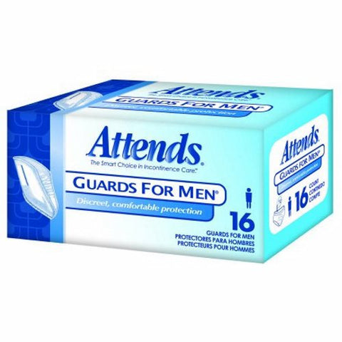Attends, Bladder Control Pad Attends Guards For Men 8-1/2 X 10-1/4 Inch Light Absorbency Polymer Core One S, Box Of 16