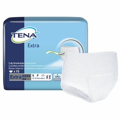 Tena, Unisex Adult Absorbent Underwear with Tear Away Seams Small 72116, Count of 16