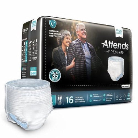 Attends, Unisex Adult Absorbent Underwear Attends Premier Large, Count of 16