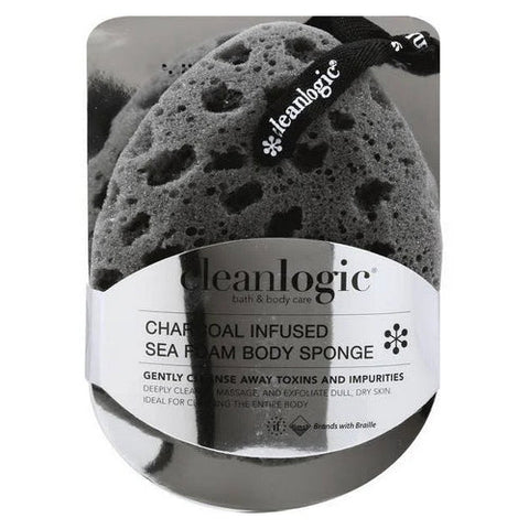 Charcoal Infused Sea Foam Body Sponge 1 Count by Clean Logic
