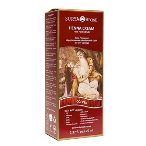 Henna Cream Copper 2.37 Oz by Surya Brasil