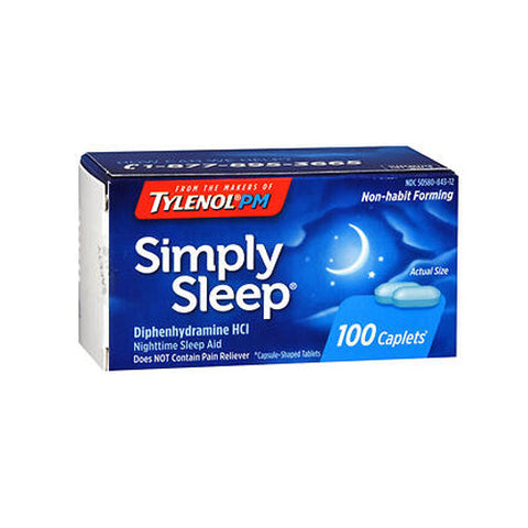 Simply Sleep, Nighttime Sleep Aid Caplets, 100 Tabs