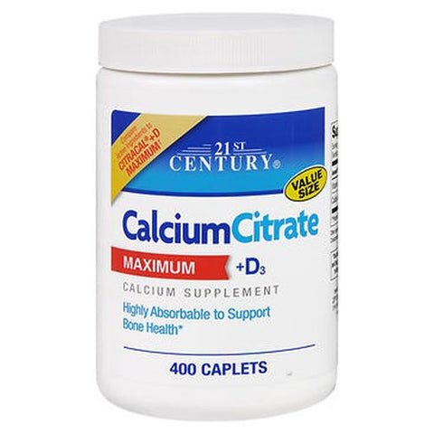 21st Century, 21st Century Calcium Citrate + D Caplets, 400 Tabs