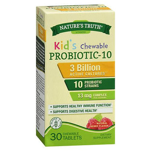 Nature's Truth, Kid'S Probiotic-10 Complex Natural Berry Flavor, 13 mg, 30 Tabs