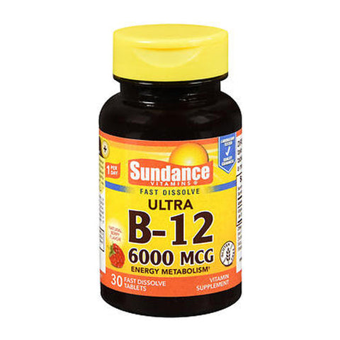 Sundance, Ultra B-12 Fast Dissolve Tablets, 6000 mcg, 30 Tabs