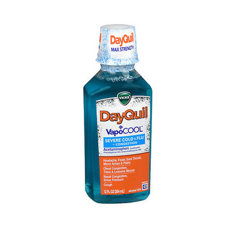 DayQuil, Severe+ Vapocool Cold & Flu Liquid, 12 Oz