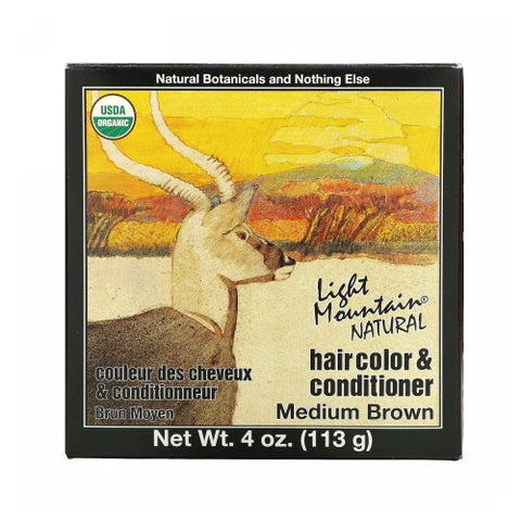Light Mountain, Natural Hair Color and Conditioner, Brown-Medium 4 Oz