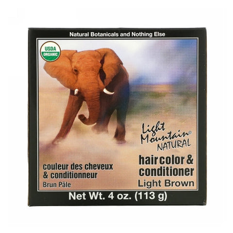 Light Mountain, Natural Hair Color & Conditioner, Light-Brown 4 Oz