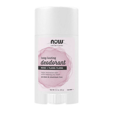 Now Foods, Long Lasting Deodorant Stick, Rose + Ylang Ylang 2.2 Oz