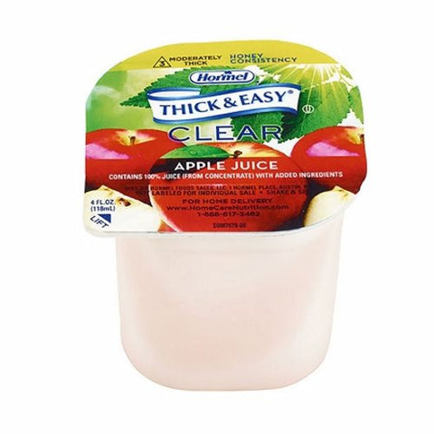 Thickened Beverage Thick & Easy 4 oz. Container Portion Cup Apple Juice Flavor Ready to Use Honey C Case of 24 by Hormel