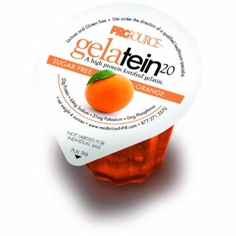 Oral Protein Supplement Gelatein 20 Orange Flavor 4 oz. Container Cup Ready to Use Case of 36 by Medtrition
