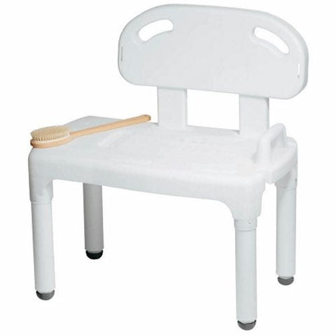 Carex, Bath Transfer Bench Carex 17-1/2 to 22-1/2 Inch Height Range 400 lbs. Weight Capacity Without Arms, Count of 1
