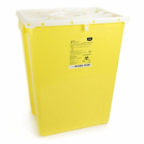 Chemotherapy Sharps Container McKesson Prevent 20-4/5 H X 17-3/10 W X 13 L Inch 12 Gallon Yellow Case of 8 by McKesson