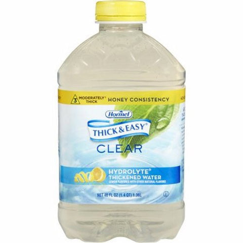 Thickened Water Thick & Easy Hydrolyte 46 oz. Container Bottle Lemon Flavor Ready to Use Honey Con Case of 6 by Hormel