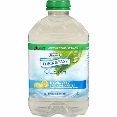 Thickened Water Thick & Easy Hydrolyte 46 oz. Container Bottle Lemon Flavor Ready to Use Nectar Co Case of 6 by Hormel