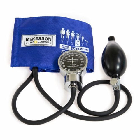Aneroid Sphygmomanometer with Cuff McKesson LUMEON 2-Tube Pocket Size Hand Held One Size Fits Most Royal Blue 1 Count by McKesson