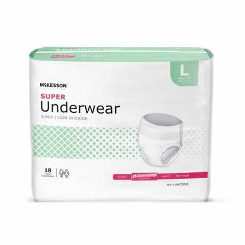 McKesson, Unisex Adult Absorbent Underwear Pull On with Tear Away Seams UW33845, Case Of 4