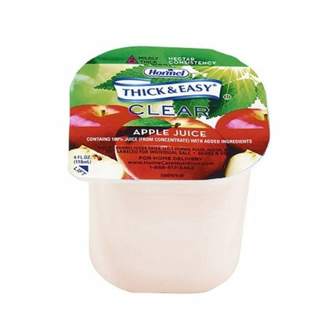 Thickened Beverage Thick & Easy 4 oz. Container Portion Cup Apple Juice Flavor Ready to Use Nectar Case of 24 by Hormel