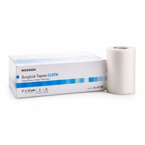 McKesson, Medical Tape White 3 Inch X 10 Yard Silk-Like Cloth NonSterile 16-47130, Box Of 4