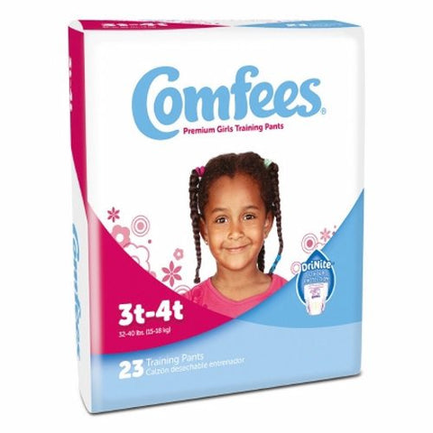 Female Toddler Training Pants Comfees Pull On with Tear Away Seams 3T to 4T Disposable Moderate Abs Girls Case of 138 by Attends