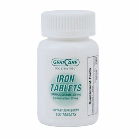 Mineral Supplement Geri-Care Iron 325 mg Strength Tablet 100 per Bottle 100 Tabs by McKesson