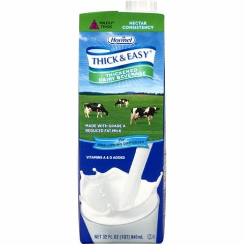 Thickened Beverage Thick & Easy Dairy 32 oz. Container Carton Milk Flavor Ready to Use Nectar Consi Case of 8 by Hormel
