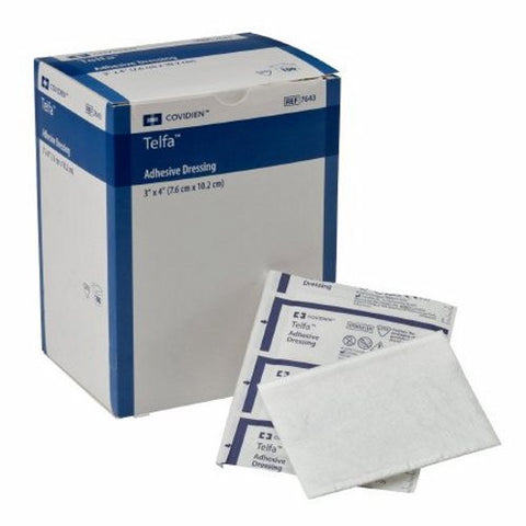 Adhesive Dressing Telfa 3 X 4 Inch Film / Cotton Rectangle White Sterile White 100 Count by Cardinal