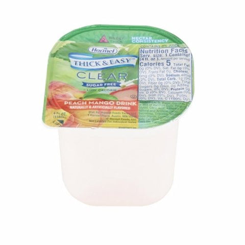 Thickened Beverage Thick & Easy Sugar Free 4 oz. Container Portion Cup Peach Mango Flavor Ready to Case of 24 by Hormel
