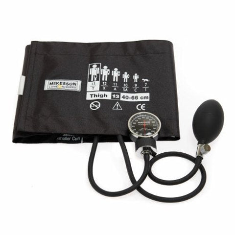 Aneroid Sphygmomanometer with Cuff McKesson LUMEON 2-Tube Pocket Size Hand Held Size Large Brown 1 Count by McKesson