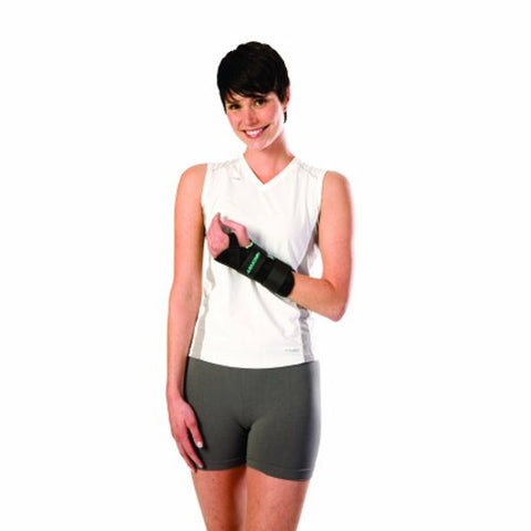DJO, Wrist Brace AirCast A2 With Thumb Spica Nylon / Foam Left Hand Black Medium, Count of 1