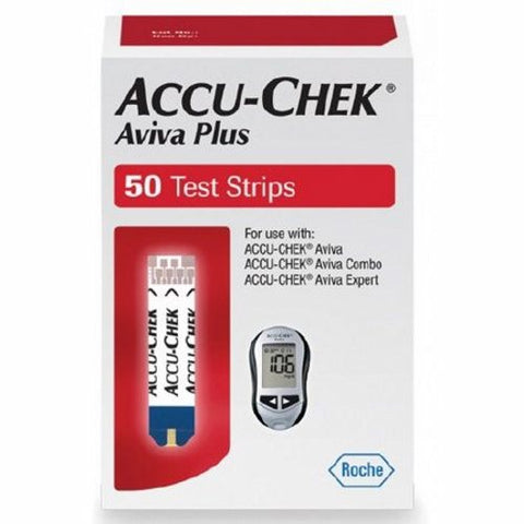 Accu-Chek, Blood Glucose Test Strips Accu-Chek Aviva Plus 50 Strips per Box Tiny 0.6 microliter drop For Accu-, Case Of 36